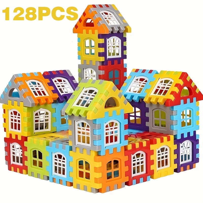Colorful Large House Building Blocks Toy With Window Design, Creative Building Set, Random Color Shipment, Holiday Gift For Halloween & Christmas