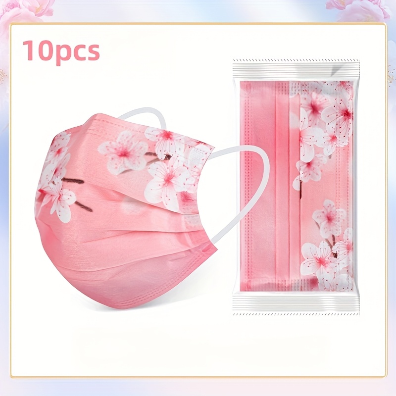 10pcs And Starry Women's Face Masks With Elastic Ear Loops, Disposable, Individually Packed