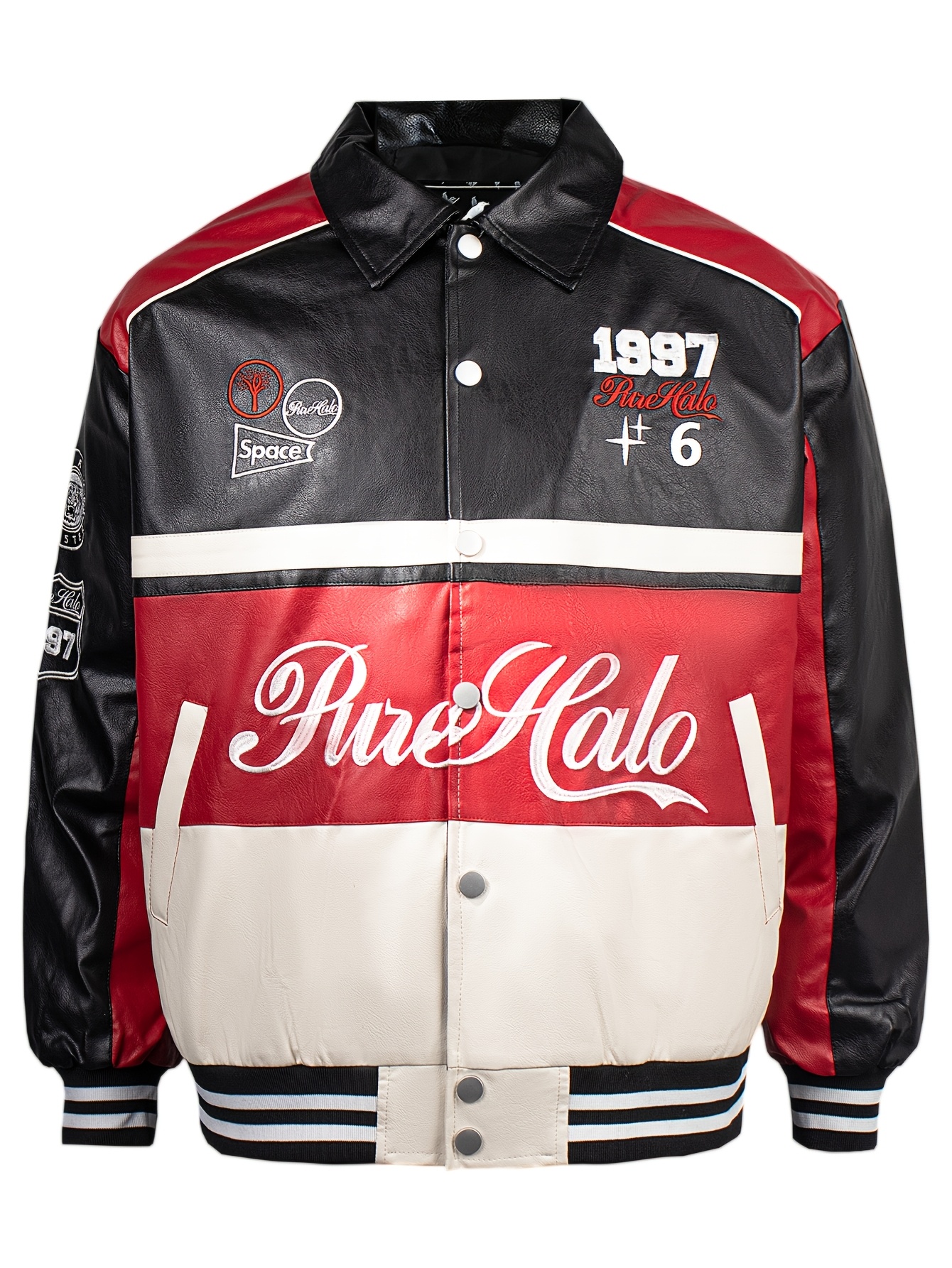 mens synthetic leather jacket casual retro biker jacket - Temu Spain