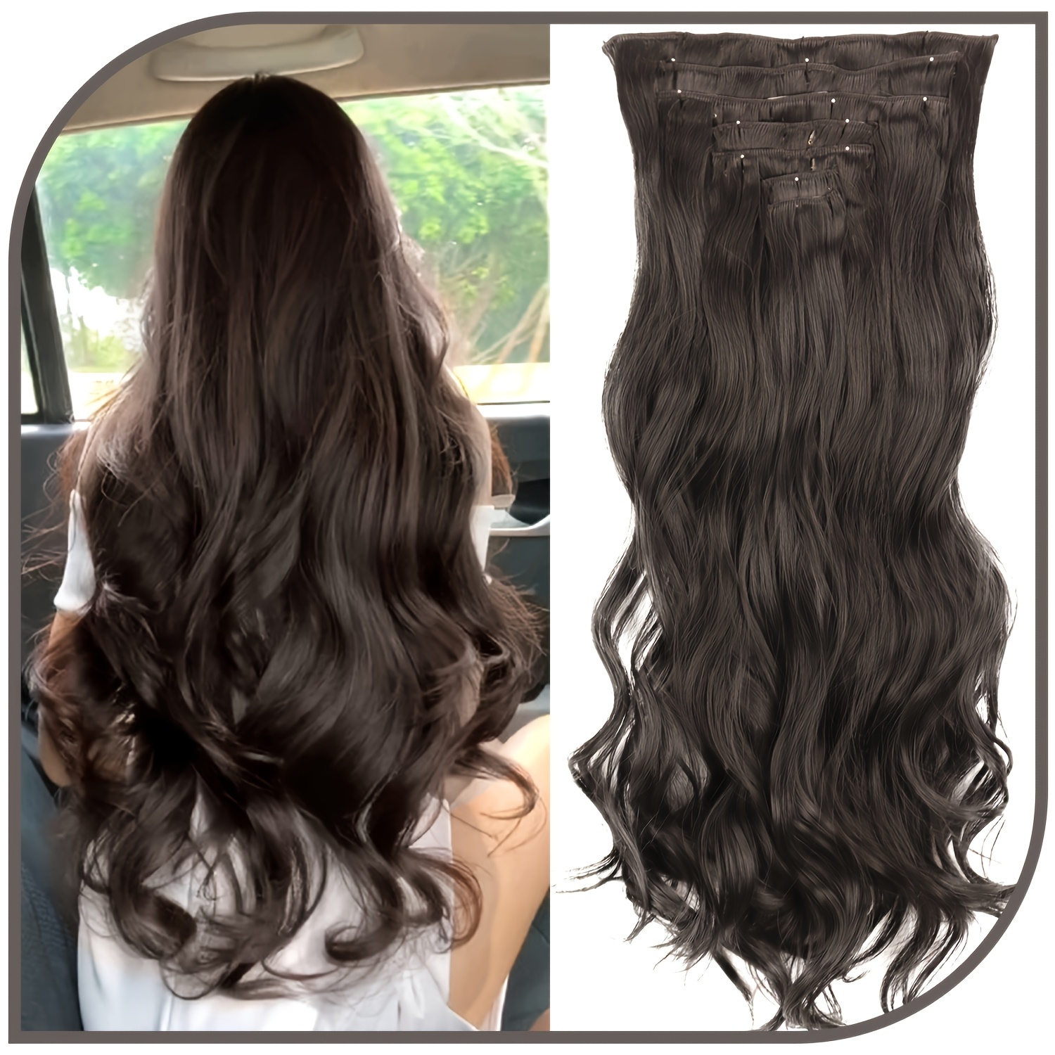 TEMU MERISIHAIR Extensions de Cheveux à Clip pour Femme Adaptées à Tous Types de Cheveux et Teints de Cuir - Postiches Synthétiques et Bouclés avec