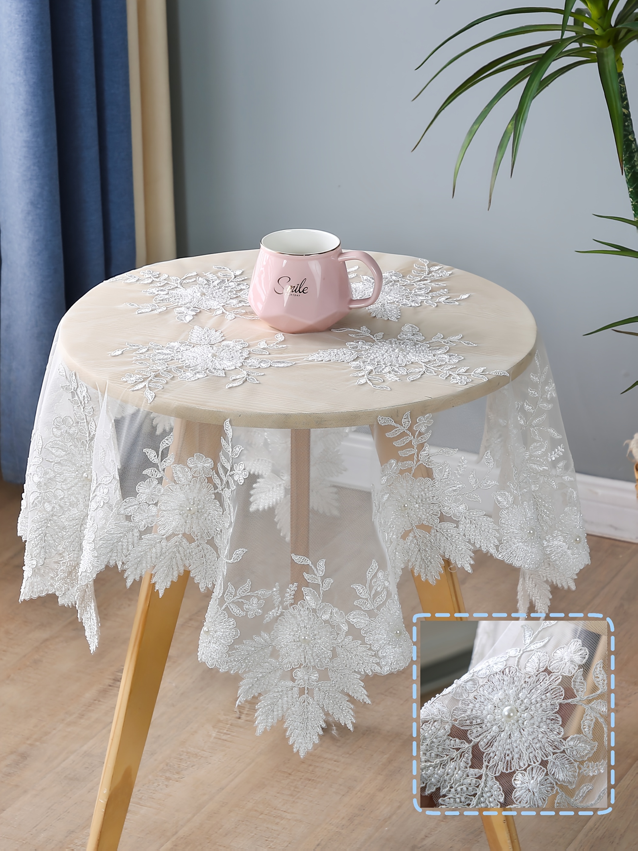 lace beadwork tablecloth high end french style - Temu Germany, image size:800x1067