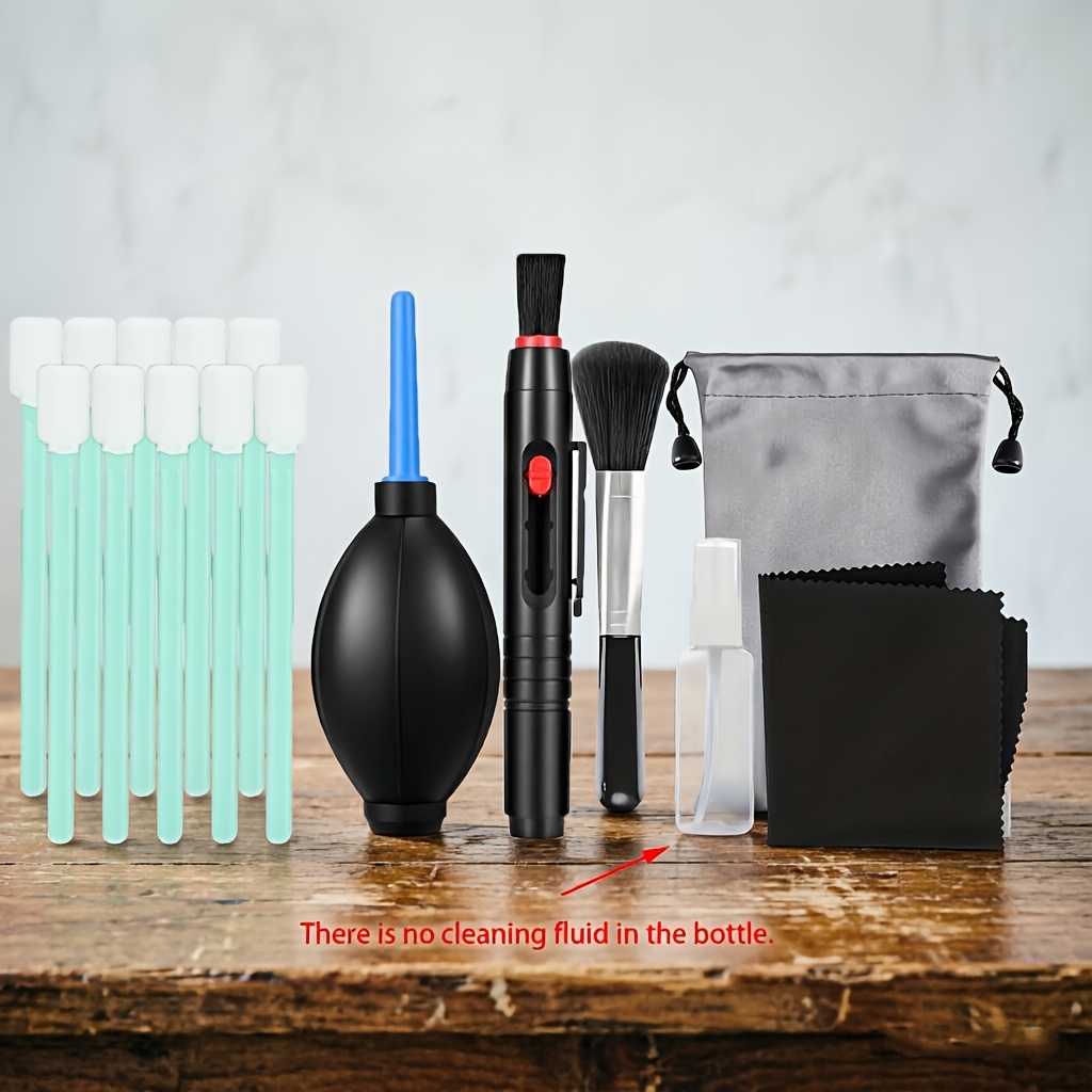 TEMU Portable Dslr Camera Cleaning Kit, Includes Spray Bottle (cleaning Solution Not Included), Cleaning Pen, Microfiber Brush, Strong Air Blower,