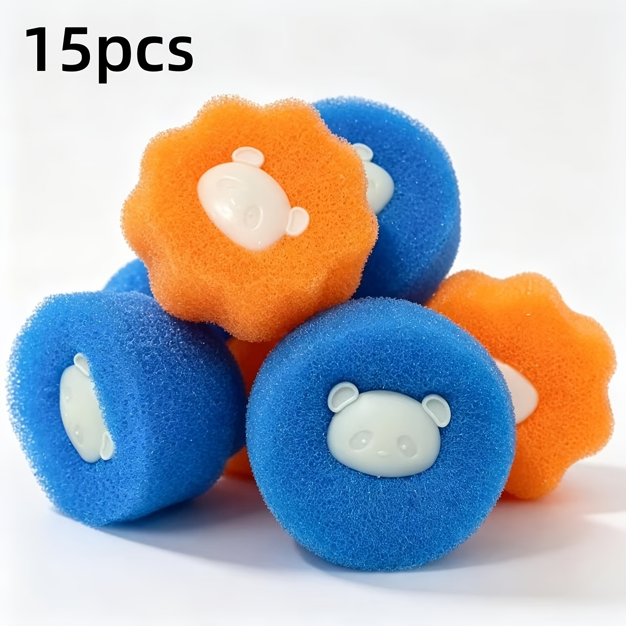 TEMU 15 bolas de limpieza para ropa con pelo de mascotas de color aleatorio, no eliminan el 100% del pelo de mascotas, recolectores de pelusa