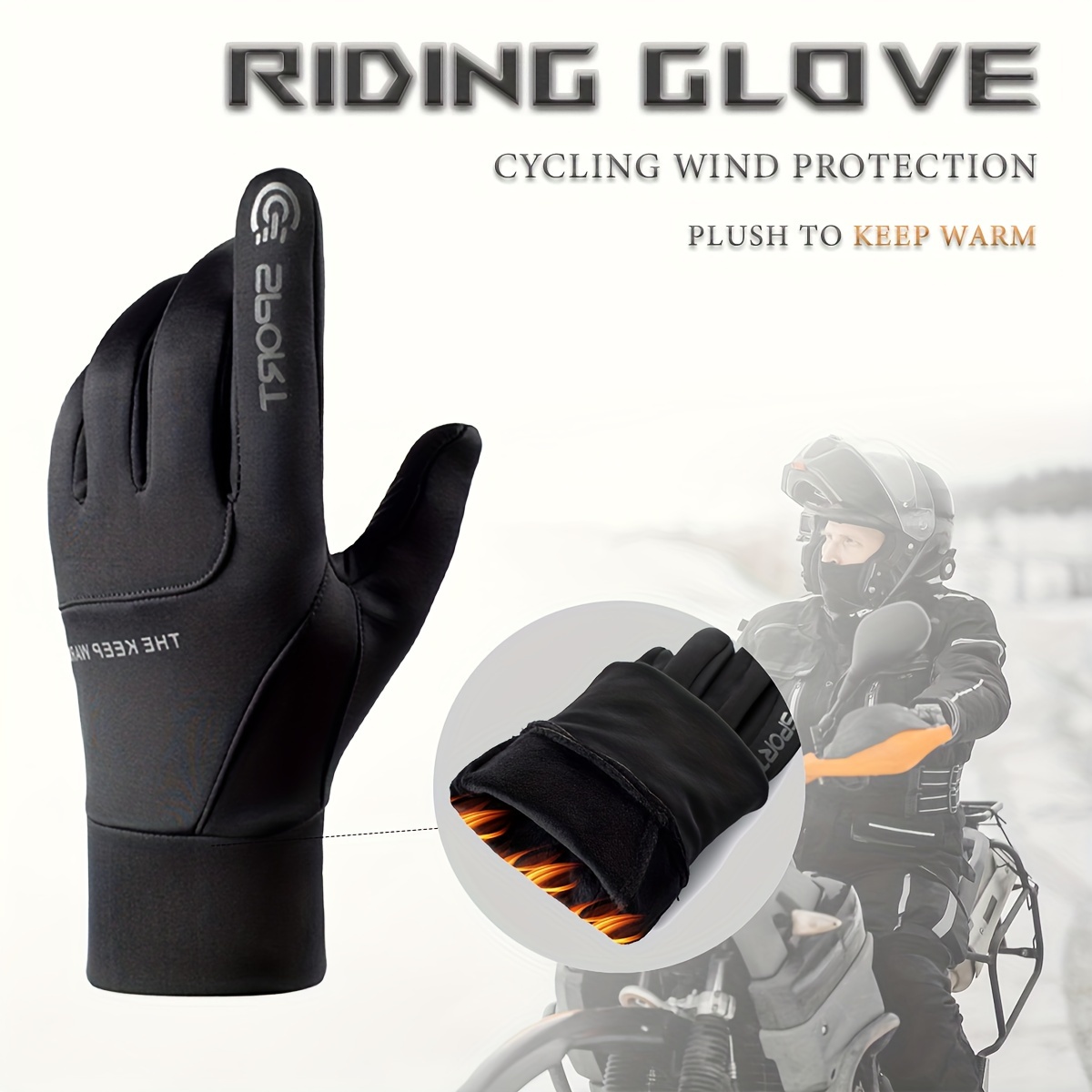 

1pc Windproof Touchscreen Gloves - Knit Cycling , -slip , , ( )