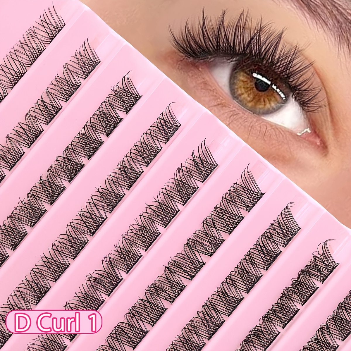 Image of 120pcs Cluster Lashes 8-16mm Wispy Individual Lashes Natural Look Lashes D Fluffy Cluster Lashes Eyelash Extension, Single Cluster False Eyelash Extension, Natural, Anime, Super Thick Makeup Style