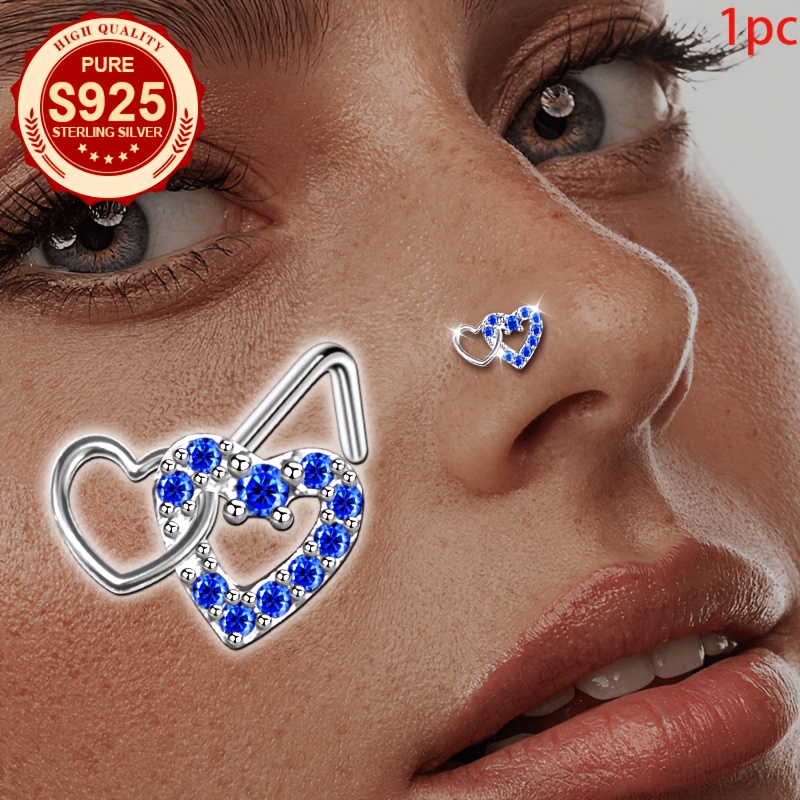 Women's Heart Connected S925 Silver Nose Stud