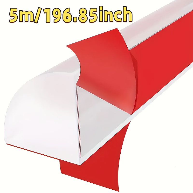 196.85/118-inch Long Flexible Quarter- Trim, Bathroom Water Stop Strip, Peel-and-stick Edge Trim, Self-adhesive Edge, For Flooring, Waterproof Corner Countertop Trim, Vinyl Material