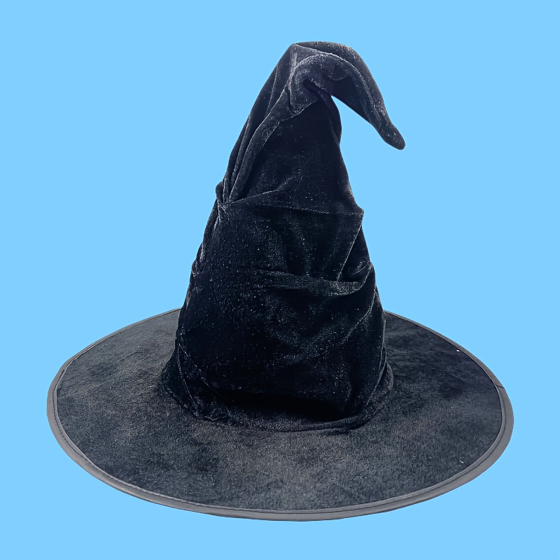 TEMU Halloween Fold Witch Hat Festival Pair Witch Hat Witch Hat Makeup Costume Additions Headwear, Without Battery