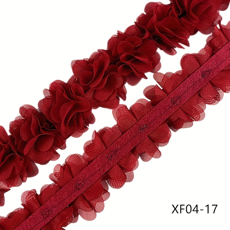Image of 26pcs 5cm Chiffon 3d Flowers Trim Embellishment For Swimwear Hat Clothing Additions