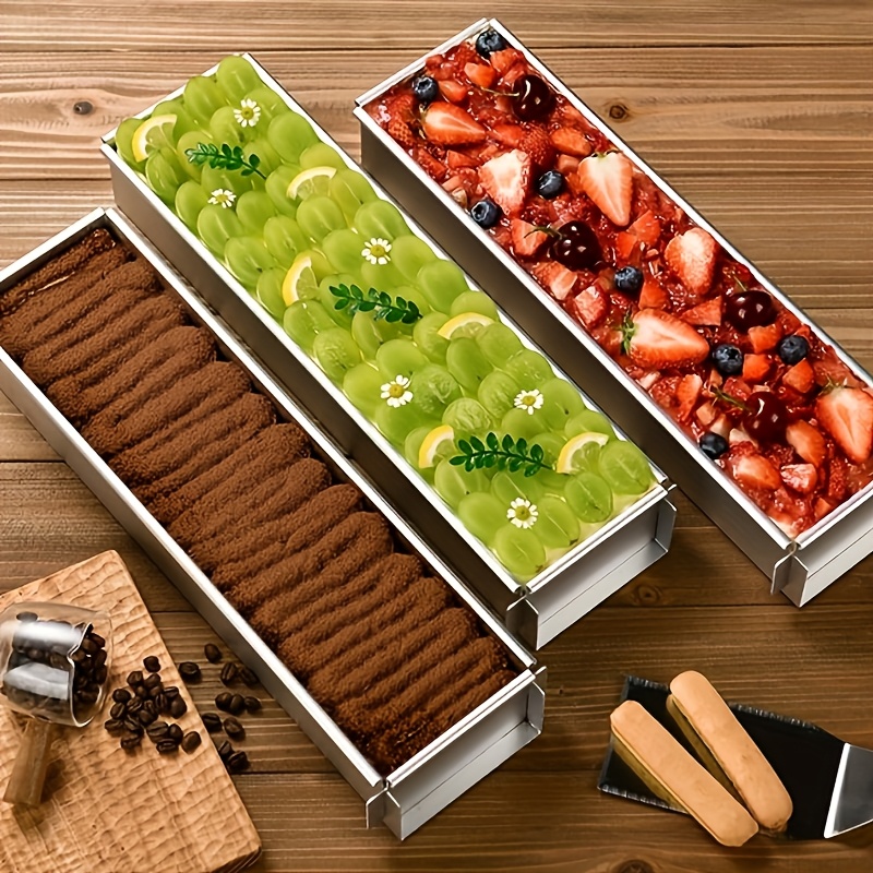 

Aluminum Rectangular Cake Pan With Base - Tiramisu, Cheesecake & Mousse - Essential Kitchen Baking Tool For Holidays