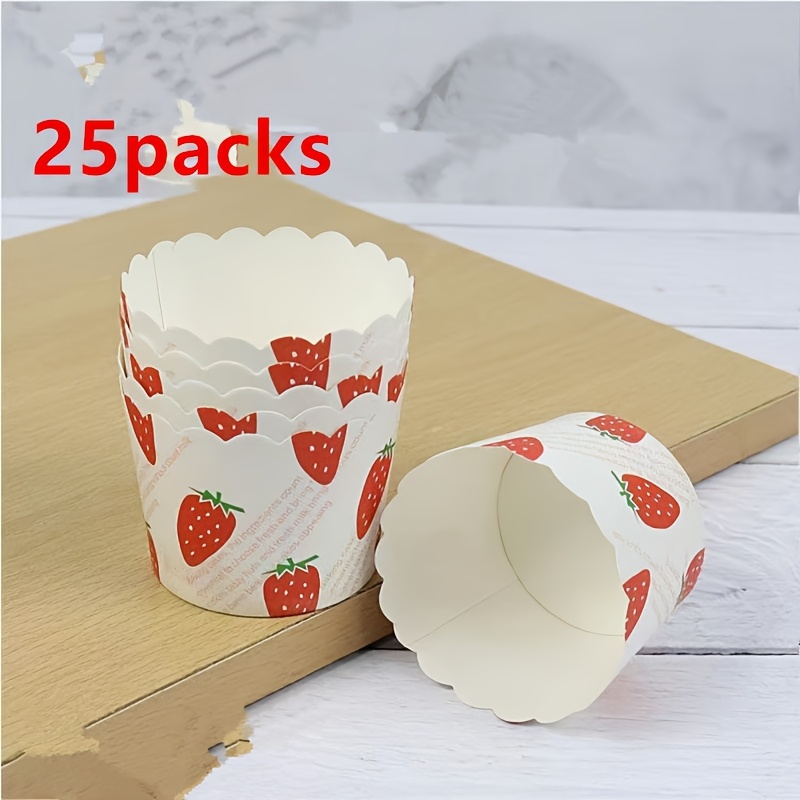 [25-pack] Large Disposable Paper Baking Cups, High-temperature , Oil-proof, Machine-made Muffin Cups