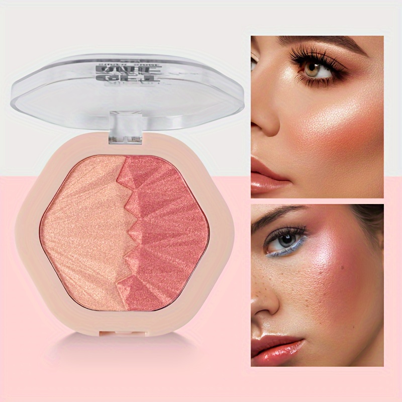 Choose 2-in-1 Blush & Highlighter Powder - -ended Powder Formula with Powder Blush (buildable Coverage) & Shimmer Highlighter Suitable for , Glow, 2-in-1 Product | Great Deals