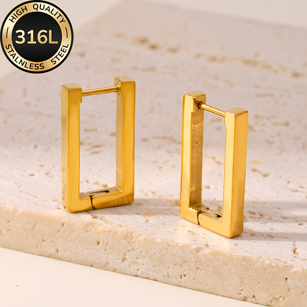 Image of High-quality Hypoallergenic Stainless Steel Earrings, Fade-resistant, Simple And Elegant, Fashionable Women's Earrings For Daily Wear Or Parties, Women's Jewelry, Exquisite Gift For Women