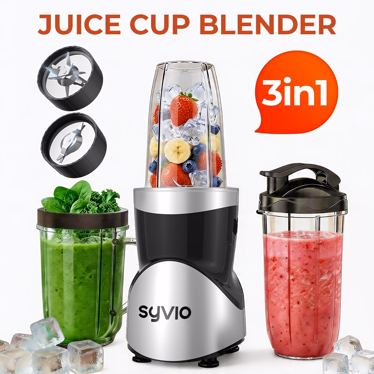High-Powered Smoothie Juicer, 12pcs Grinding...