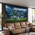 1pc football themed backdrop with text green jersey players music festivals bohemian weddings themed parties photo booths and artistic decor polyester material outdoor event decor football theme decor durable polyester football party decorations