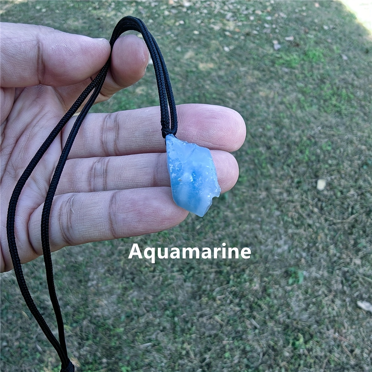 Handmade Blue Aquamarine Quartz Pendant Necklace
