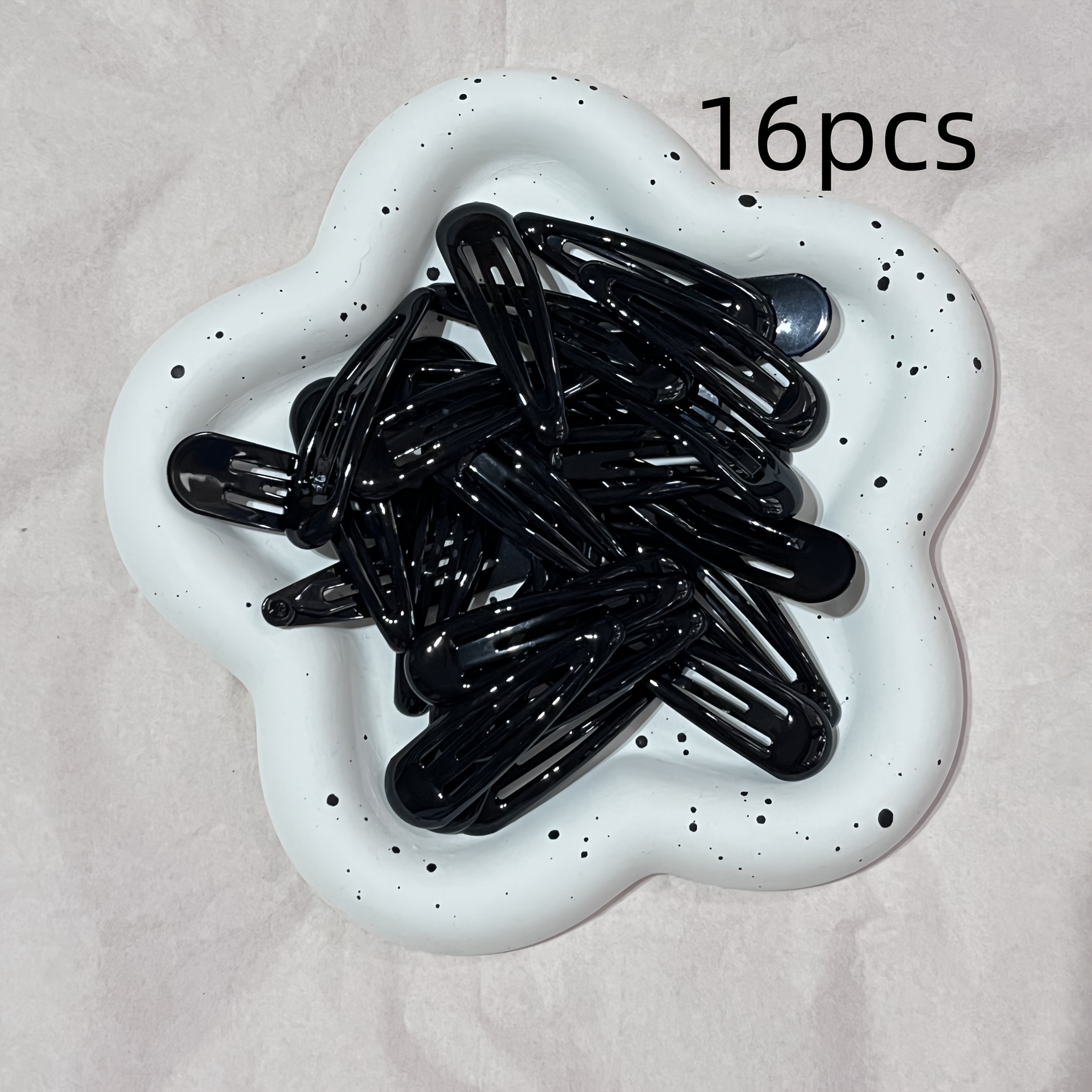 Image of 16pcs Black Minimalist Hair Clips, Water Non-slip Bb Clips, For Trimming Bangs And Broken Hair Clips
