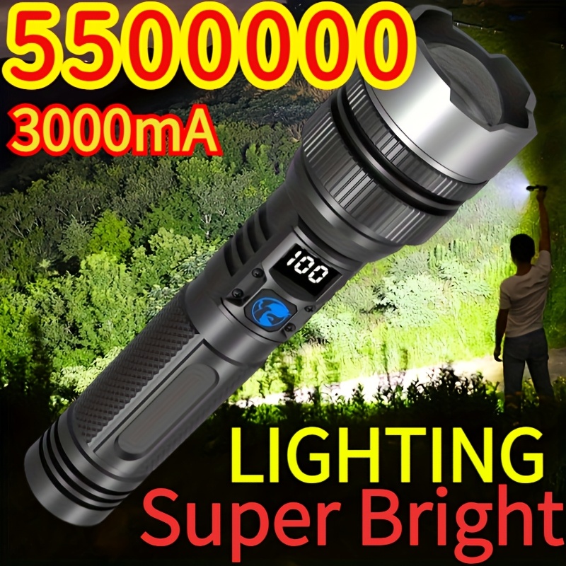 

Usb Rechargeable Led Flashlight - High Power, Telescopic , For Work, & Emergency Use - Includes Window Breaker, Ideal Gift, , Best Gifts