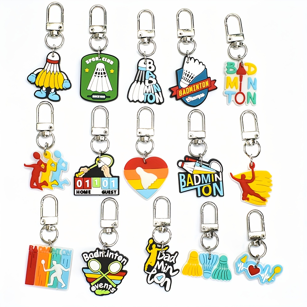 TEMU Set Of 15 Plastic Badminton-themed Keychains, Badminton Lovers. Key Pendants Are Great For Sports Events And Used As Decorative Charms For Bags,