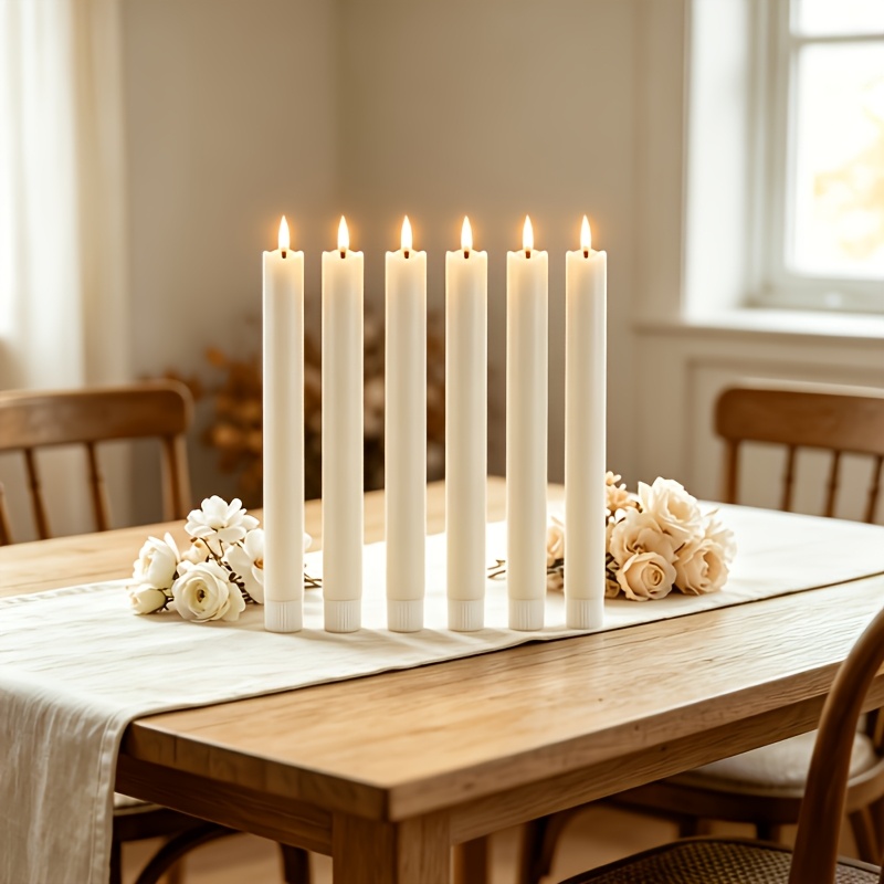 Image of Nimiko 7pcs Candle Set, Consisting Of 6 Candles And 1 Remote Control. In . Suitable For Halloween, Autumn Home Decoration, And Birthday Parties. Battery-powered And Independently. Safe And Fire-free