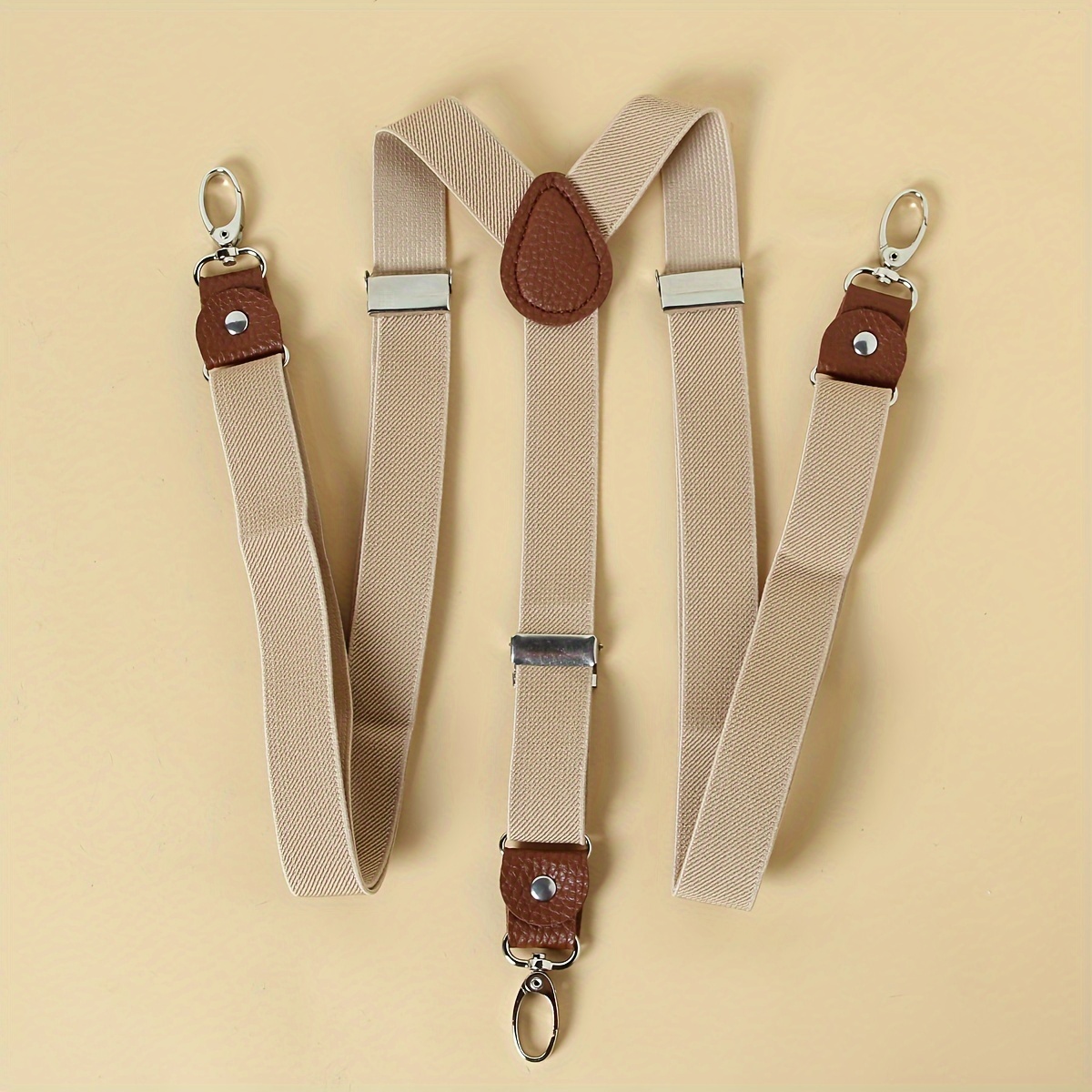 Image of 1 Men's Lobster Clasp Elastic Waistband Adjustable Length Suspenders