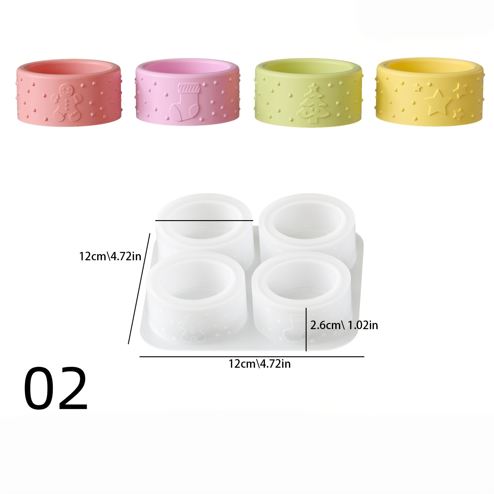 TEMU Stampo in silicone per resina SILIKE LUFEI riutilizzabile fai da te per gesso//fabbricazione di candele, stampo a quattro cavit� con natalizio