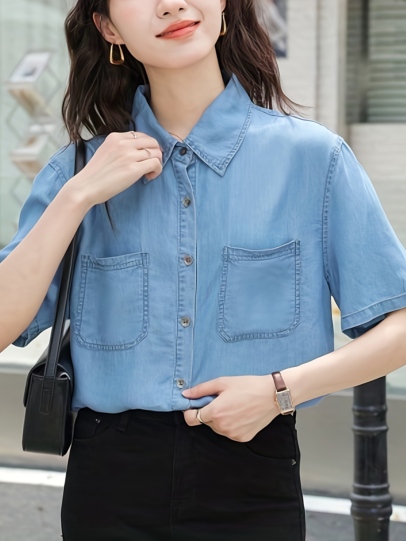 Chaqueta de Mujer en */Denim con Cuello y Botones, Corto a Largo para  Jeans Casual o Elegante */Verano Resistente al Ar