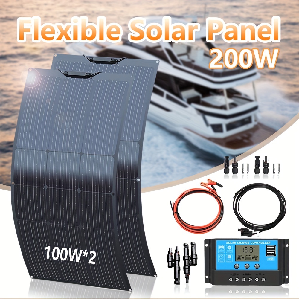 100W Solar Panel Kit With Charge Controller - 12V For RV, Boat, Off-Grid Camping