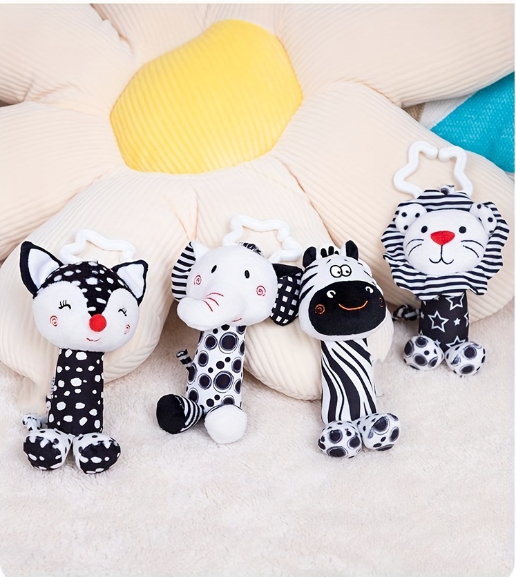   and white childrens small wind chime toys rattle plush toys car hanging wind chime details 8