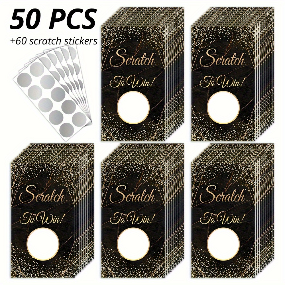 TEMU 50pcs Of 1-inch Golden And Silvery Scratch-off Stickers For And Adhesive Labels