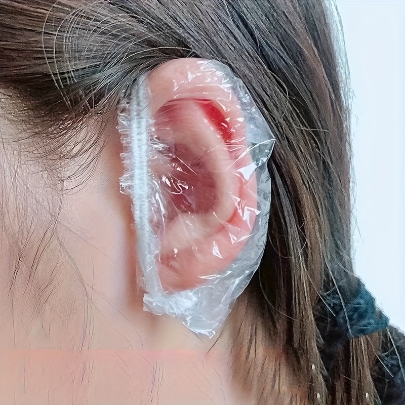 100pcs - Clear High Quality Earmuffs For Hair Coloring - Disposable Earmuffs For Salon - Anti-piercing Earmuffs When Showering - Hygienic Fit - Disposable Earmuffs Are Waterproof