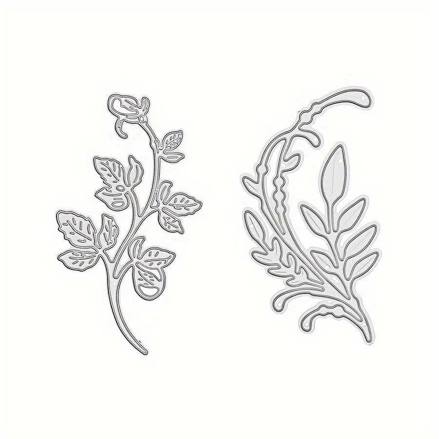 

1 Pc. Silver-grey Metal Cutting Die For Plant Motifs - Suitable For Scrapbooking, Card Making, And Crafting Projects