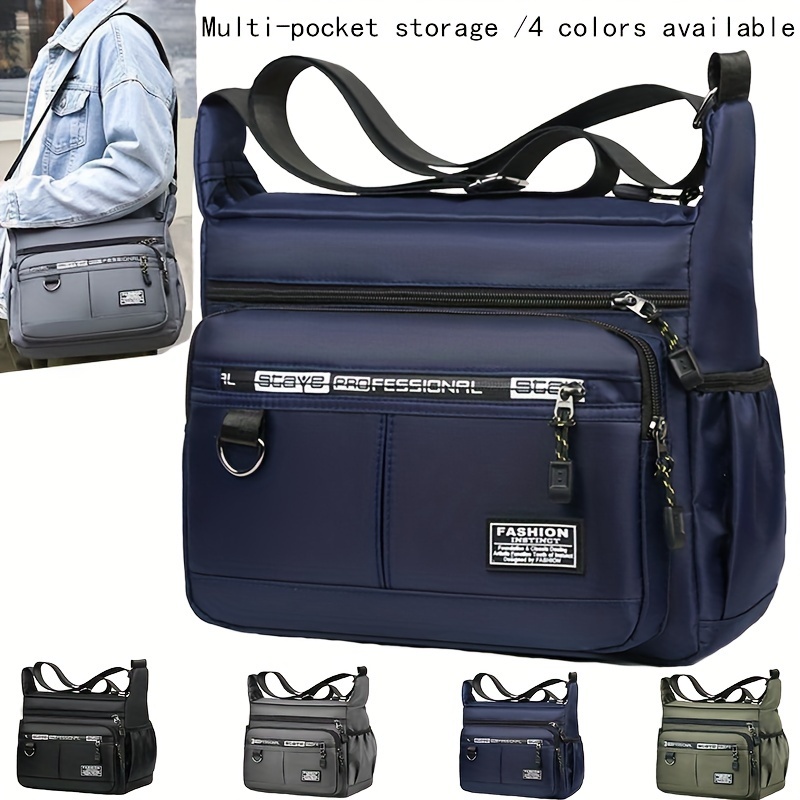 TEMU Oxford Cloth Waterproof Large Capacity Crossbody Bag For Men, Bag, Storage Sling Shoulder Bag