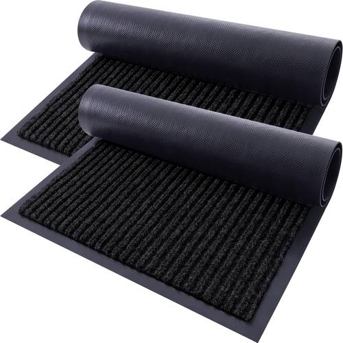 2 pack front door mat welcome floor mats entryway indoor outdoor entrance doormat patio porch muddy outside low profile polyester machine made by