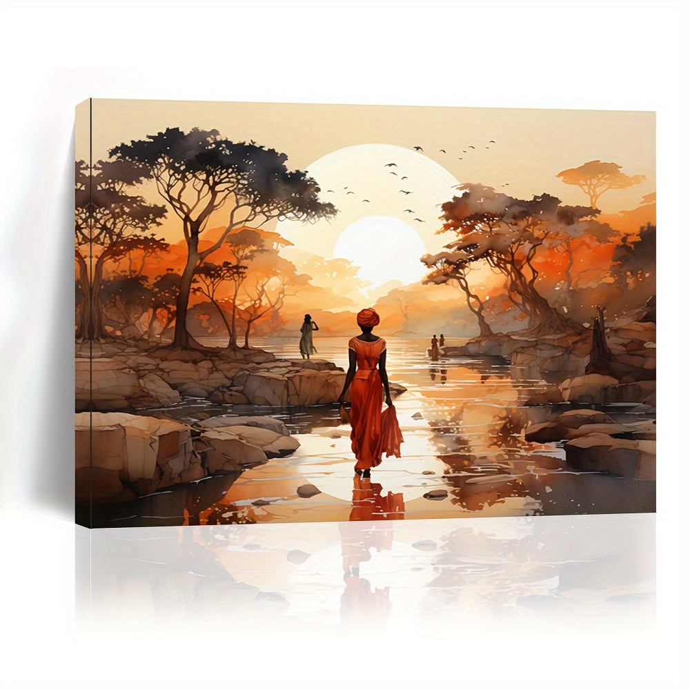 

vibrant" Ready-to-hang African American Journey Canvas Art - Wooden Framed Wall Decor For Living Room & Bedroom, Perfect Home Decoration Or Festival Gift