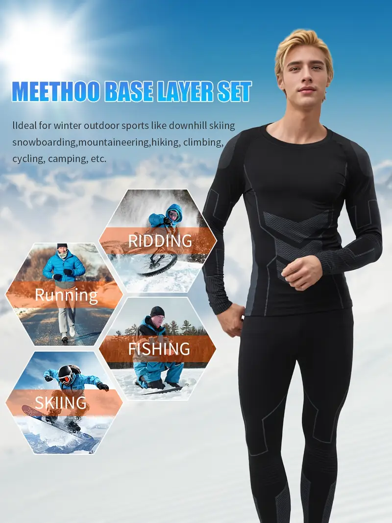 Sous Vetement Chaud MeetHoo - Sous-vêtements Thermiques Homme Manches Longues Pantalon Baselayer 467366 Sous Vetement Chaud MeetHoo - Sous-vêtements Thermiques Homme Manches Longues Pantalon Baselayer 467366