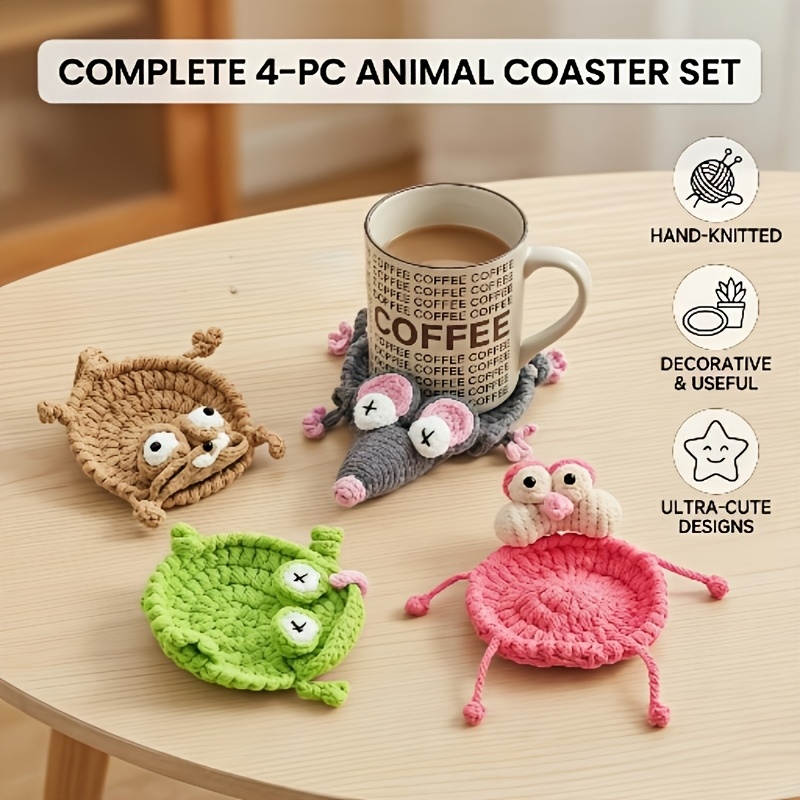 crochet coasters sold on Temu United States