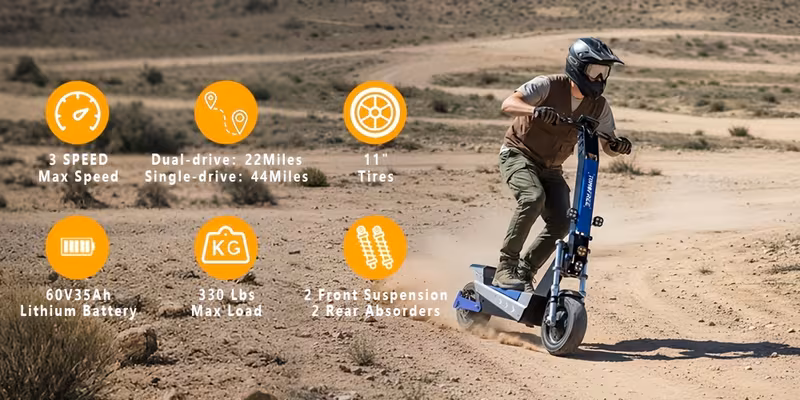 adult electric scooter, 60v35 -speed range of approximately 75 miles, 11 inch tires with seats, multiple hydraulic shock absorbers with a load capacity of 300 , front headlights, foldable, lcd display screen Product details 1