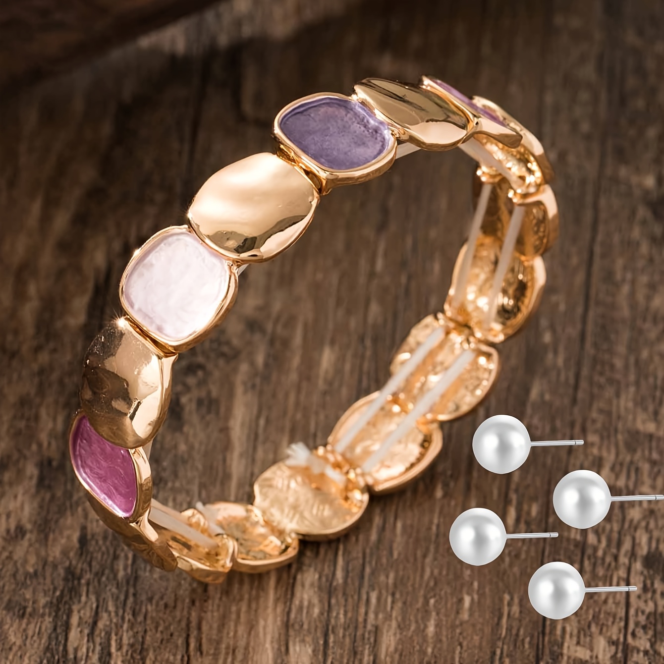 Vintage Geometric Square Bangle Bracelet for Women