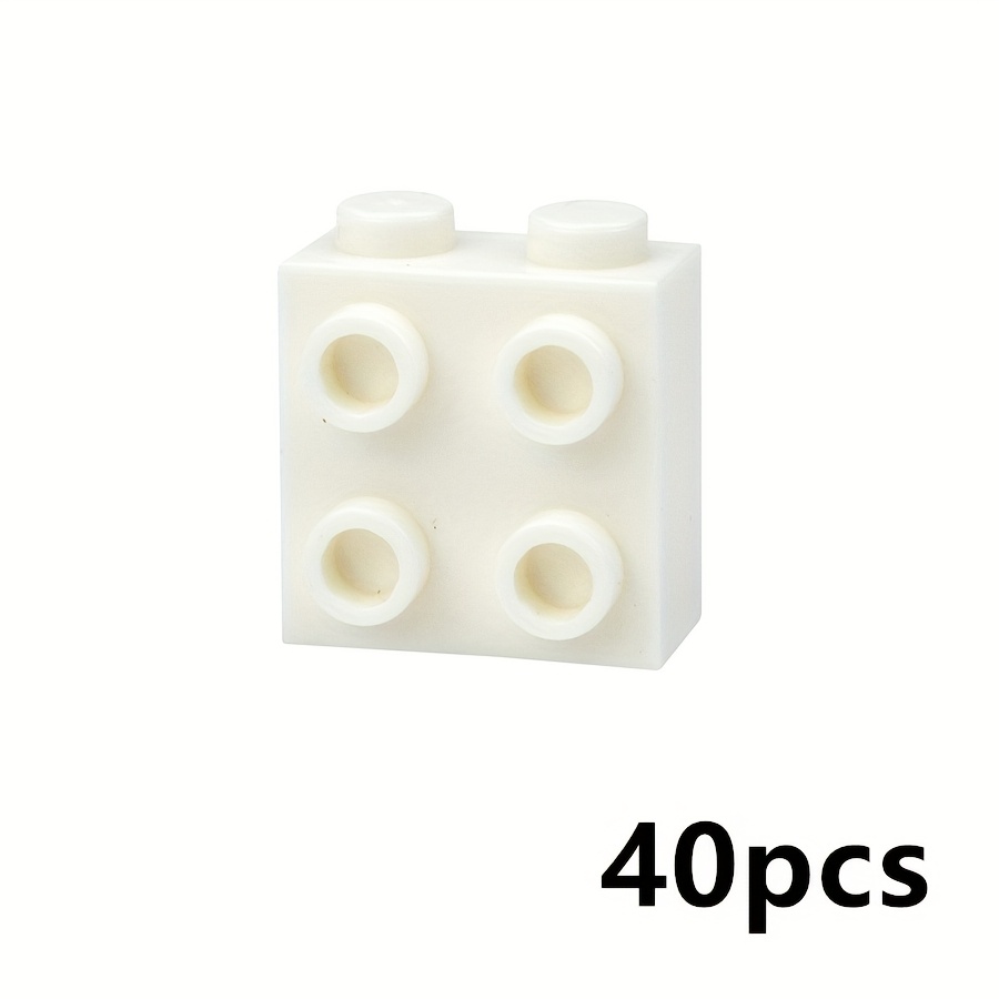 40pcs DIY Thick Bricks 1X2X1 2 3 with Studs on 1 Side Knobs Building Blocks