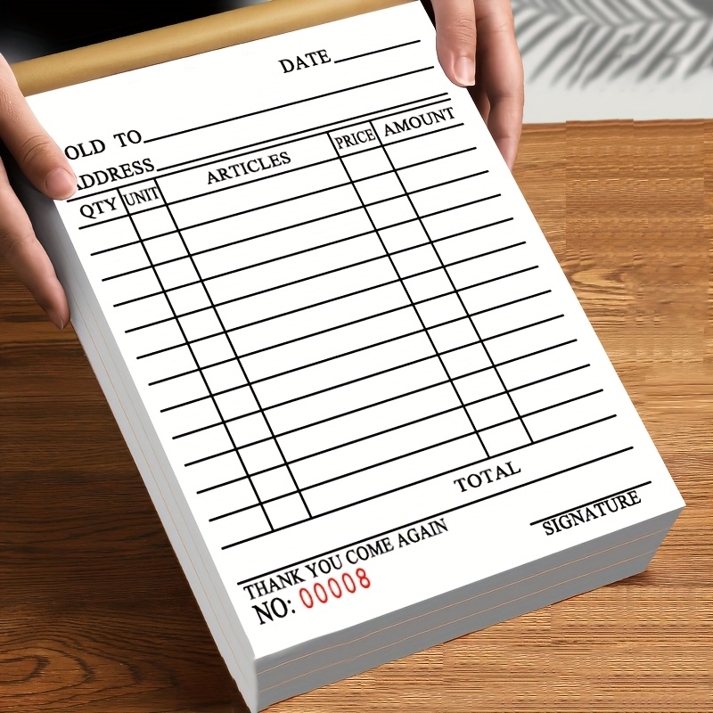 5pcs 2copy/50pages English Order Delivery Note Receipt Documents