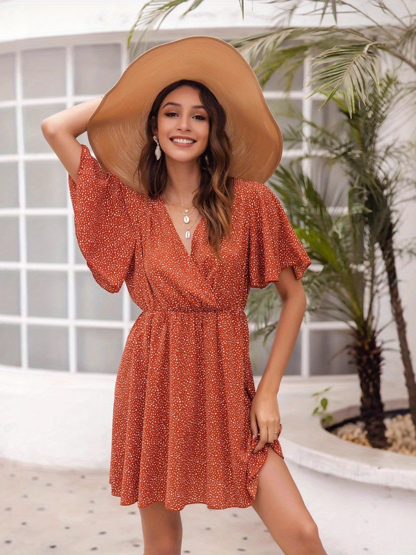 knee length dresses for ladies Women's Wrap Dress - The Perfect Mini Wrap Dress main image 0