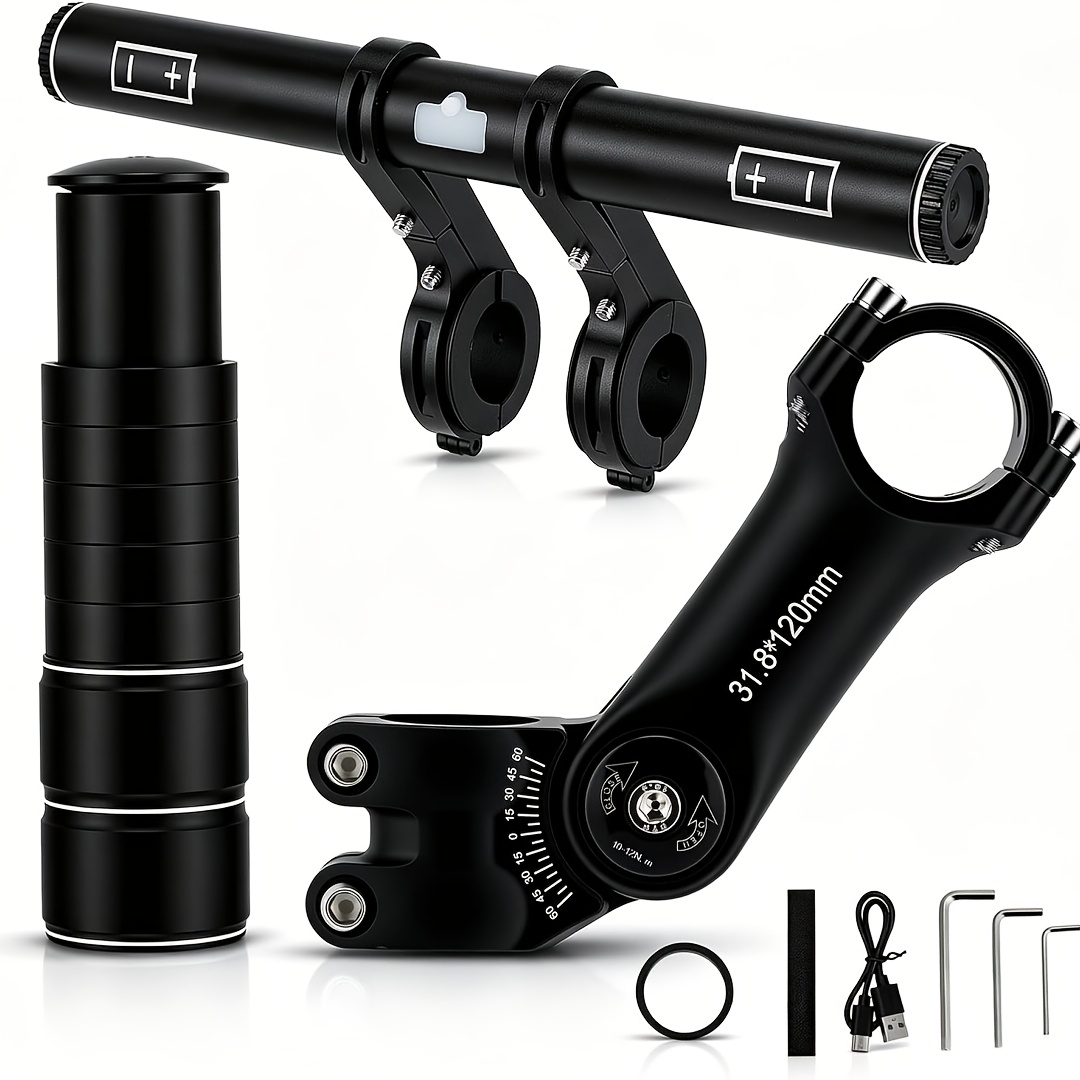 Handlebar Extension And Riser Set 3pcs Holder And Adapter: Handlebar Riser With Hexagonal Hole Design, Aluminum For Mtb/road Bike/trekking