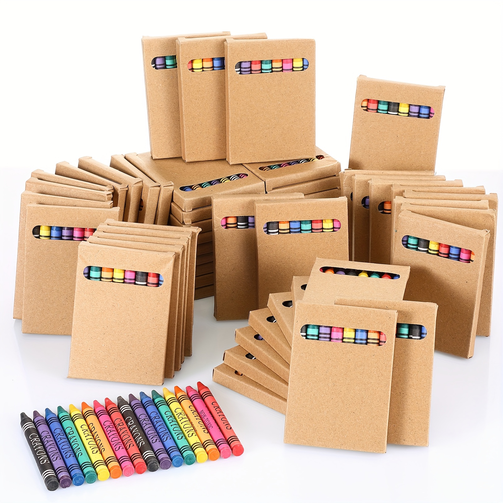TEMU Crayons Bulk 8 Different Color Crayon Wrapped Wax Mini Boxes Of Crayons Bulks Crayons Party Favors Packs For Classroom, Home Birthdays, School