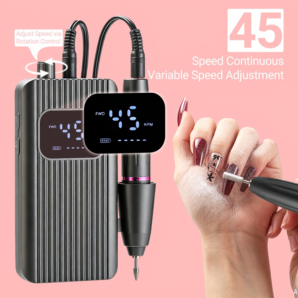 Portable Nail Drill Machine, Rechargeable USB Electric Nail Grinder Set