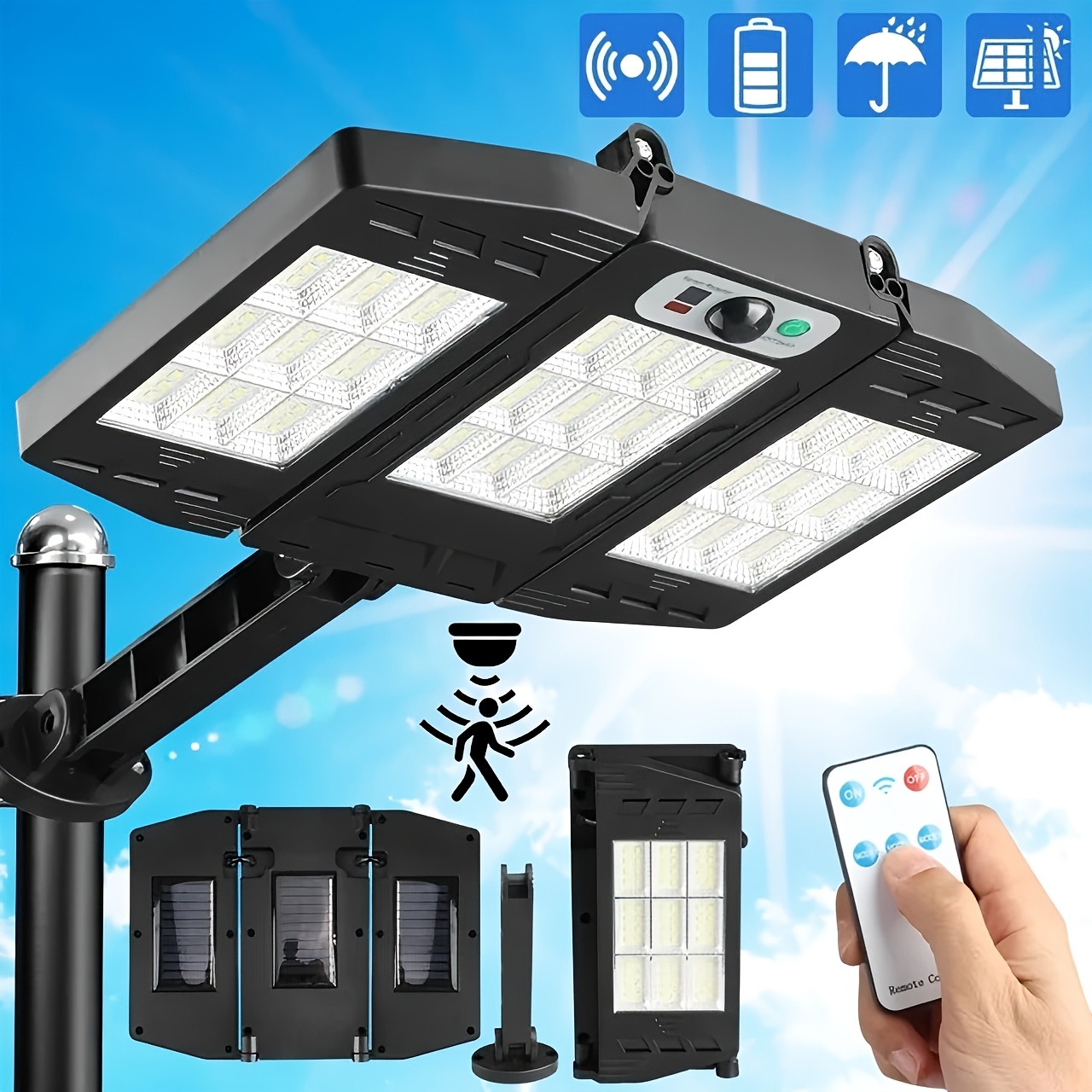solar lights outdoor outdoor wall lighting 288 led solar lights with remote control   lamp for yard patio wide angle   wall light with 3  