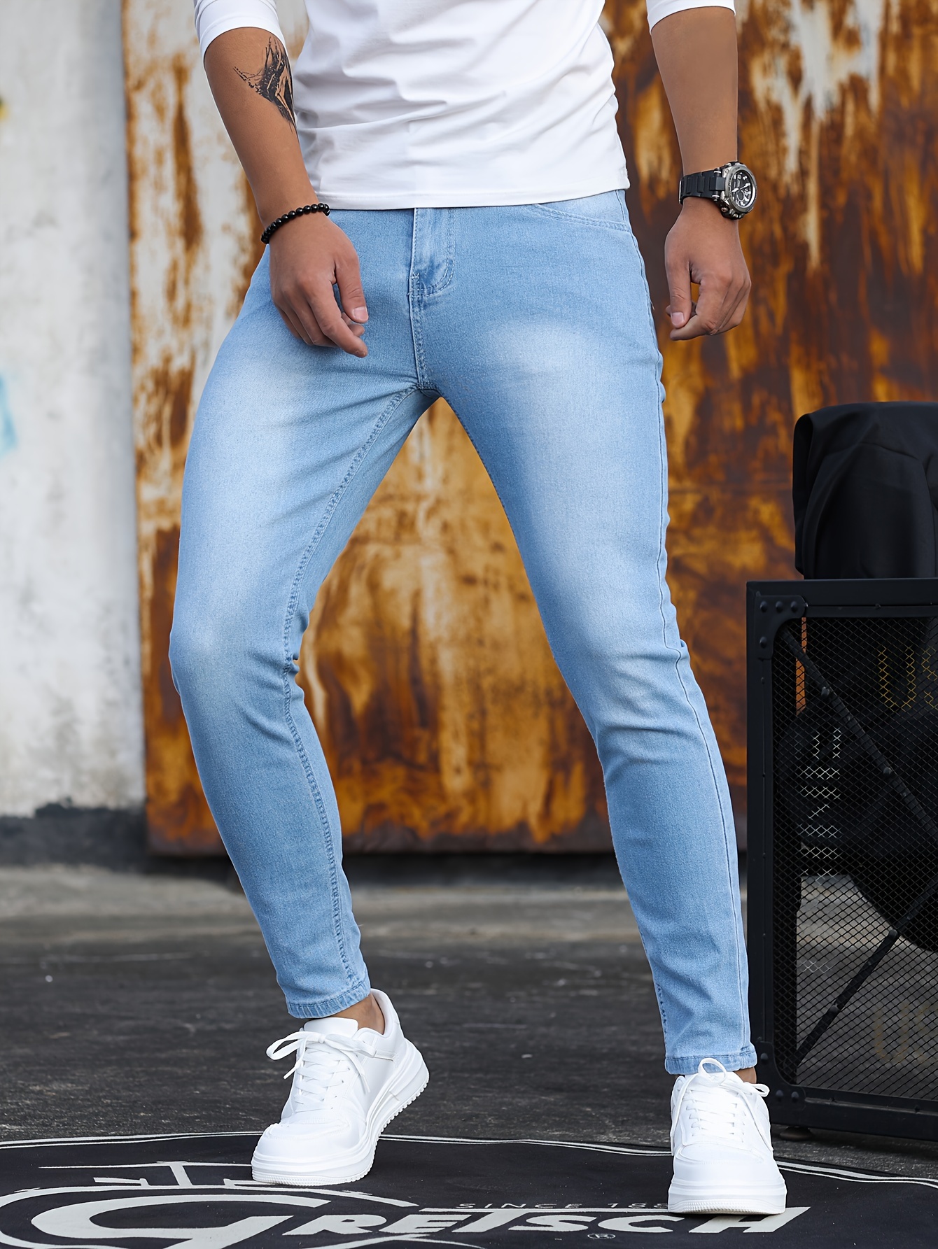 Men'S Elastic Tight Jeans