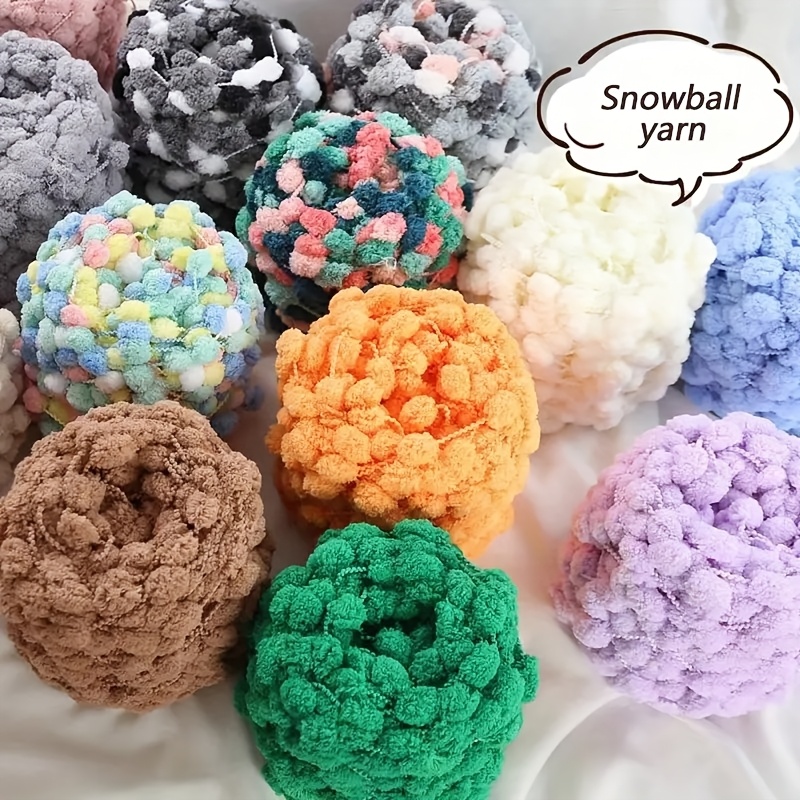 

5-pack Softexa Chunky Polyester Pom Pom Yarn Balls, 100g Each, Assorted Colors, Textured Hand Knitting Yarn For Crochet And Knitting - Diy Crafts For Blankets, Pillows, Scarves, Hats, Bags