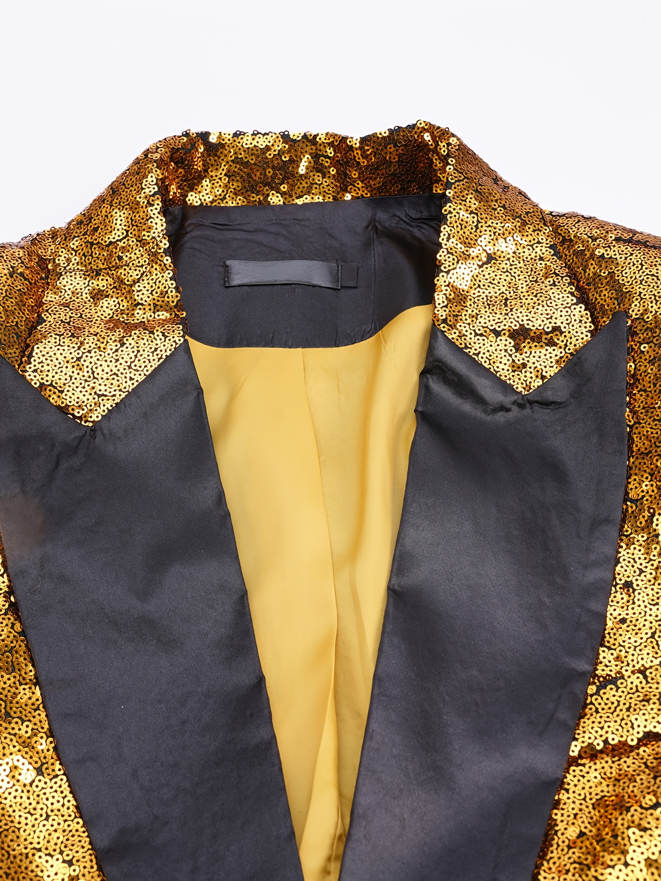 Veste à Paillettes Dorée Pour Homme - Coupe Ajustée, Légère, Pour Soirée Ou Mariage