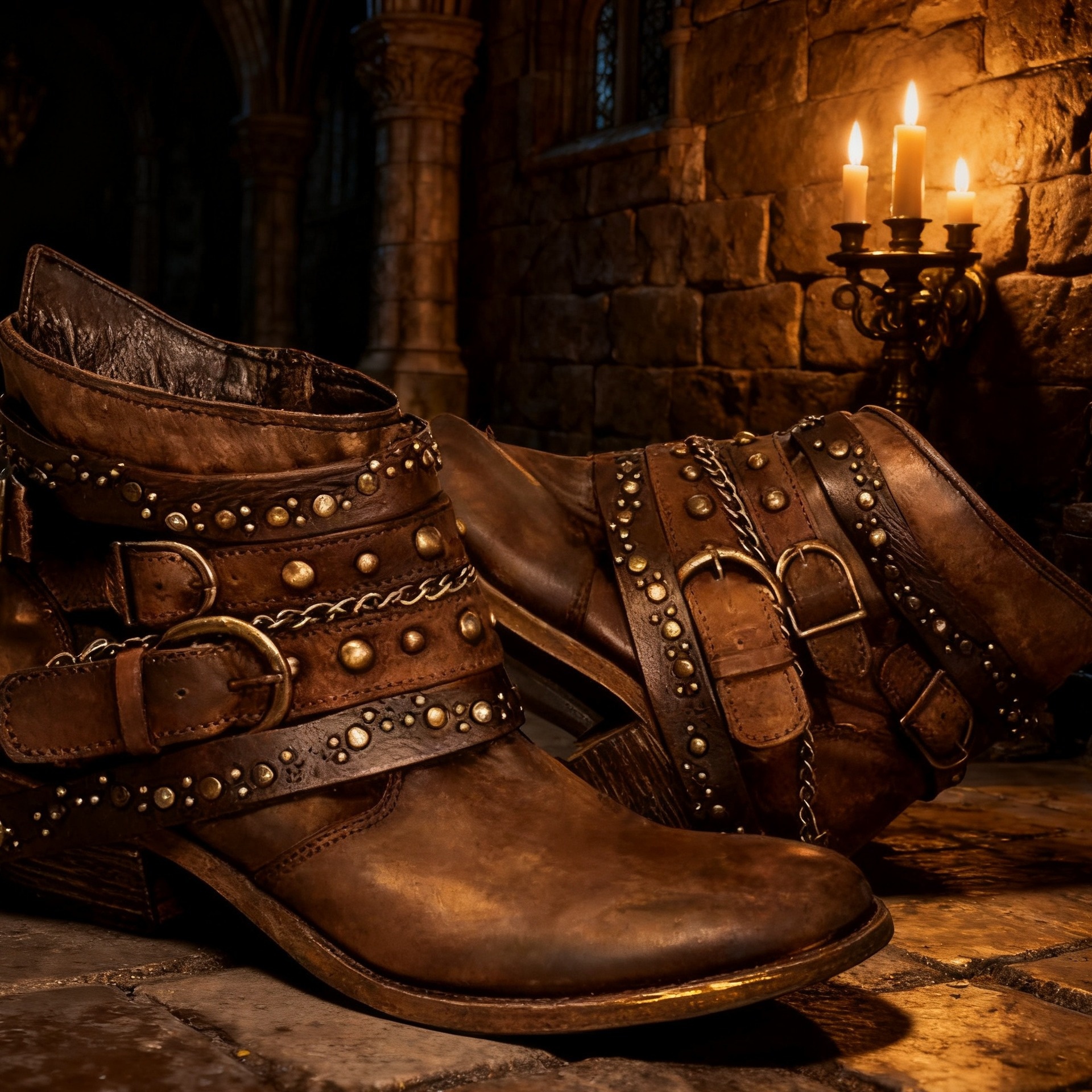 TEMU Women' Boots Detail Studded Mid Heel Retro Ankle Boots Footwear, Women Shoes